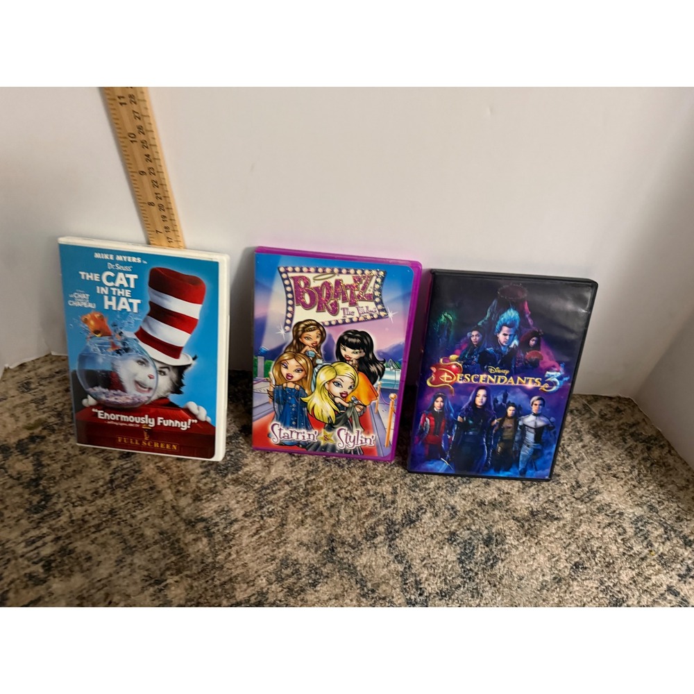 Y2K Kids Kids Bratz Cat in the Hat Descendants 3 DVD Lot Multi
